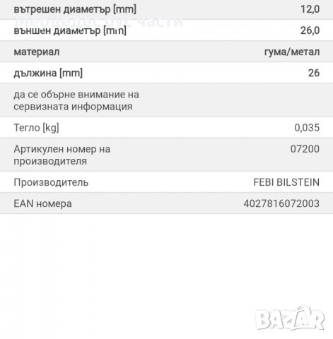 Мерцедес Спринтер (95-06) тампон стабилизираща щанга, снимка 2 - Части - 30222993