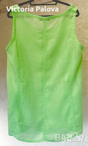 Свеж ленен потник / туника VETONO - цвят лайм, снимка 4 - Туники - 54010109