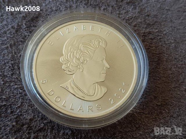 Сребро 1 oz Канада Кленов лист 2021 1 сребърна унция, снимка 1