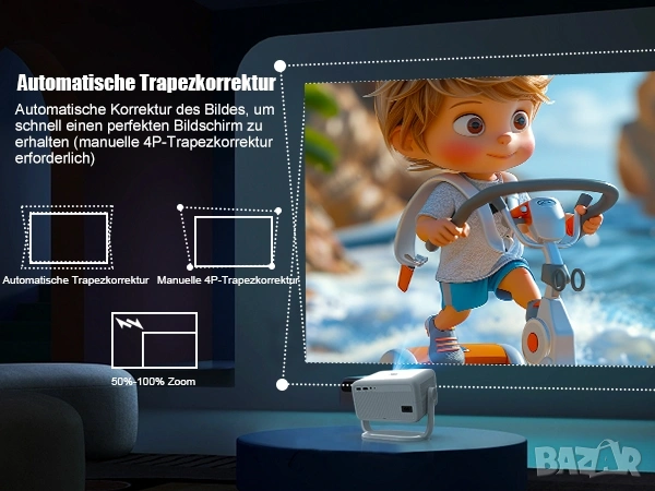 Смарт Проектор Magcubic, Android 13, 1080P Native, 5G WiFi и Bluetooth, снимка 11 - Плейъри, домашно кино, прожектори - 53314600