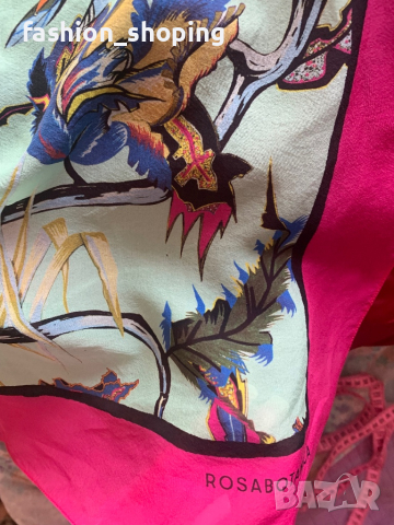 Копринен шал Balenciaga Rosabotanica, снимка 8 - Шалове - 44791744