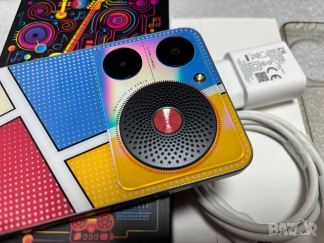 Като нов! Смартфон ZTE nubia Music, Dual SIM,128GB, 4GB RAM, Edition Collection Pop Art, снимка 3 - ZTE - 52663472