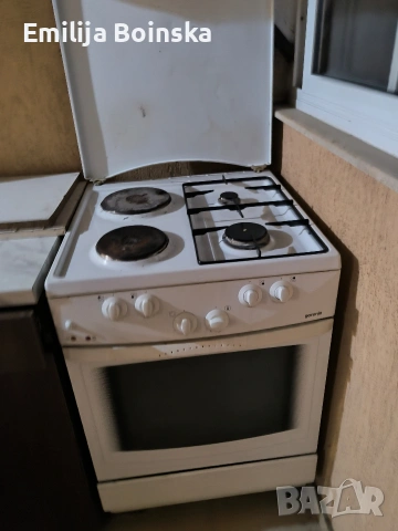 Готварска печка Gorenje – комбинирана (ток + газ) – в добро състояние, снимка 3 - Печки, фурни - 53955471