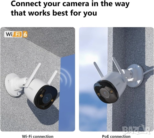 Външна Wi-Fi 6 Камера Imou Bullet 3, 5MP (3K) Ultra HD, Двупосочно Аудио и AI Разпознаване, снимка 7 - IP камери - 54355984