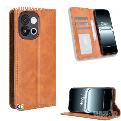OnePlus 13s 5G / OnePlus 13T 5G Retro-skin Magnetic Кожен Калъф и Протектор, снимка 4 - Калъфи, кейсове - 50712695
