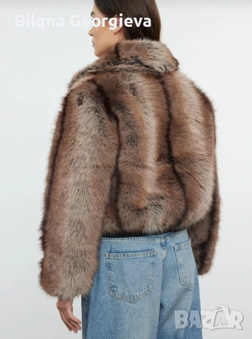 Дамско пухено яке от естествен косъм , снимка 3 - Якета - 52987061