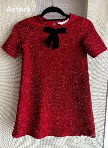 H&M Празнична рокля с панделка за момиче 8-10г, снимка 3 - Детски рокли и поли - 44656113