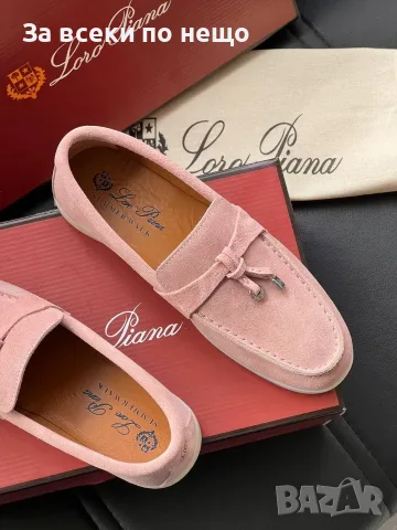 Loro Piana Дамски Розови Велурени Ежедневни Обувки Лоро Пиана Код E167, снимка 5 - Дамски ежедневни обувки - 55840881