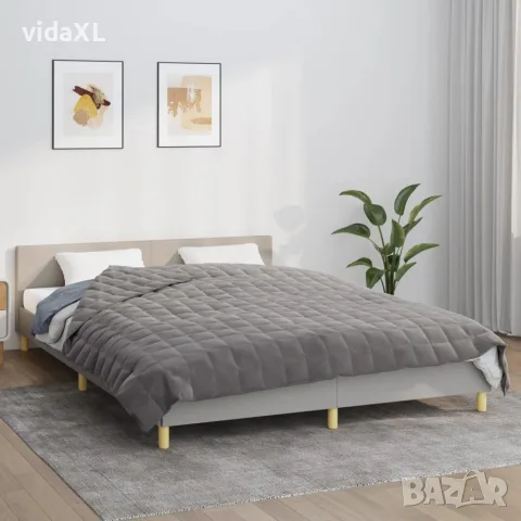 vidaXL Утежнено одеяло сиво 220x240 см 15 кг плат, снимка 2 - Олекотени завивки и одеяла - 56146663