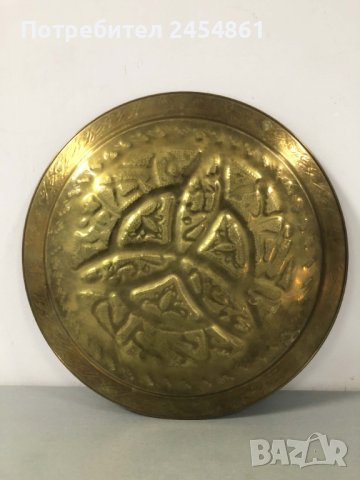 стар, месинг, поднос, плато, ориенталски стил, Мароко, антика, ръчна изработка, ислям, снимка 7 - Антикварни и старинни предмети - 42877351