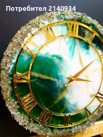 Часовник от епоксидна смола 30 см, снимка 2 - Декорация за дома - 52748963
