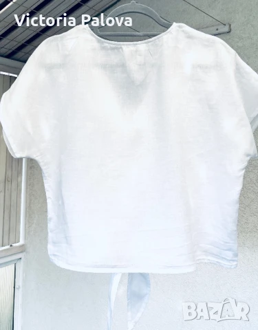 Модерен ленен топ кроп, снимка 8 - Корсети, бюстиета, топове - 51062983