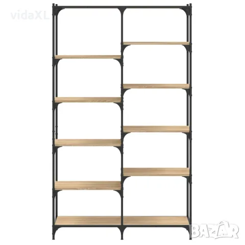 vidaXL Етажерка дъб сонома 100x32x170 см инженерно дърво и желязо, снимка 4 - Етажерки - 56148122