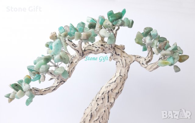 Дръвче Амазонит, Подарък Коледа, Подарък за 18 Рожден ден, 30 Годишнина, Подарък Приятели, снимка 2 - Декорация за дома - 32985239