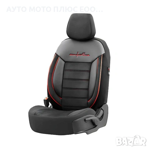 Универсална тапицерия за кола Кожа/Плат, OtoM Comfortline - Черно/Червенo., снимка 2 - Аксесоари и консумативи - 47558835