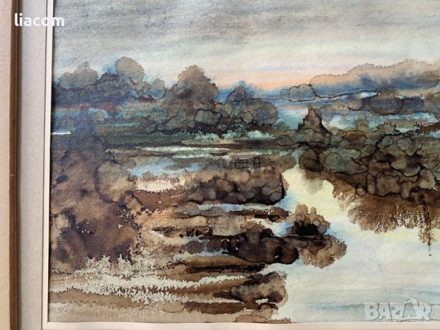 НИКОЛА ПИЛЧЕВ (1923–1999) акварел/пейзж, снимка 3 - Картини - 40009148