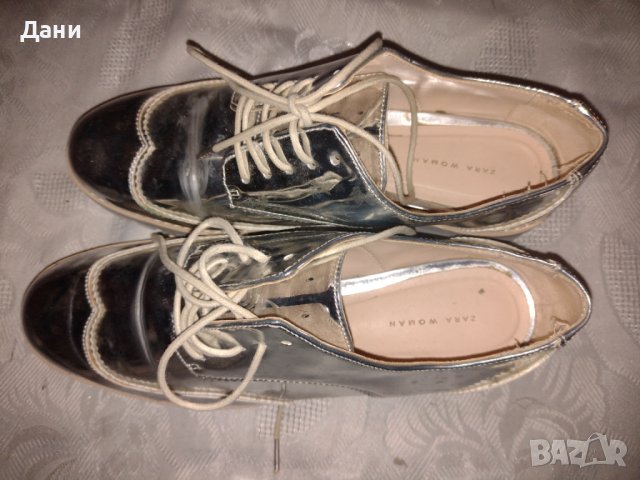 Зара дамски / детски  обувки  в сребристо, снимка 4 - Други - 38493176