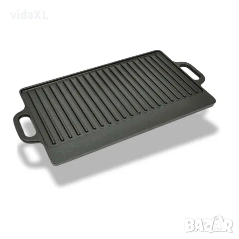 vidaXL Чугунена плоча за печене с две лица, 50x23 см