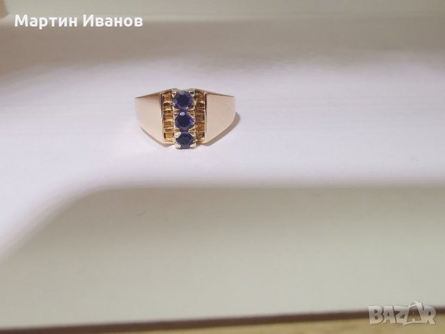 Златен пръстен с лилав аметист , снимка 7 - Пръстени - 30283686