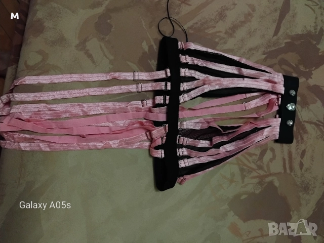 Боди с розови ленти