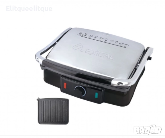 Тостер преса за сандвичи и грил, Lexical LSM-2507, 2200W, гранитни плочи, снимка 2 - Тостери - 52223683