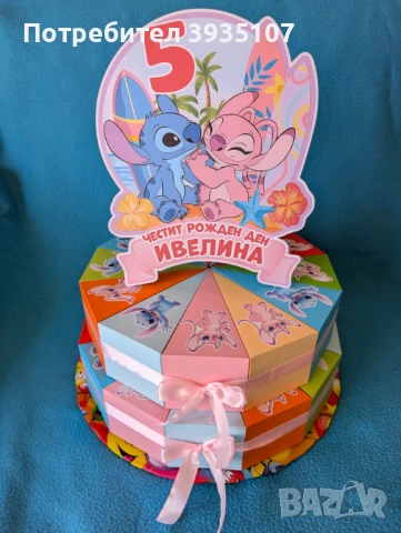 Картонена торта Стич, снимка 2 - Фигурки - 49326382