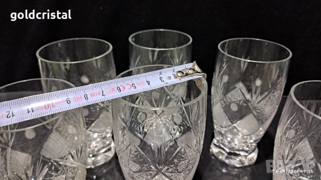 кристални чаши за вода безалкохолно , снимка 5 - Антикварни и старинни предмети - 53230878