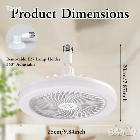 Модерен LED таванен вентилатор с осветление, снимка 7 - Лед осветление - 49173674