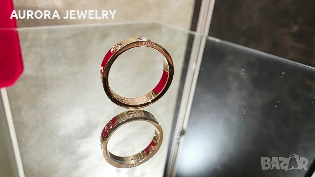 CARTIER Love Rose Gold 1 Diamond Small Model Пръстен, снимка 4 - Пръстени - 53239120