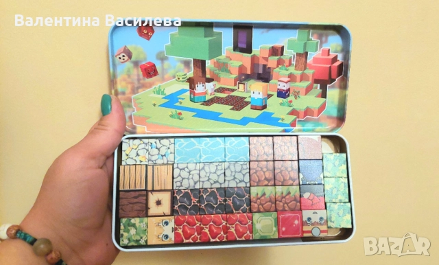 32 магнитни кубчета в метална кутия, снимка 5 - Образователни игри - 52357234