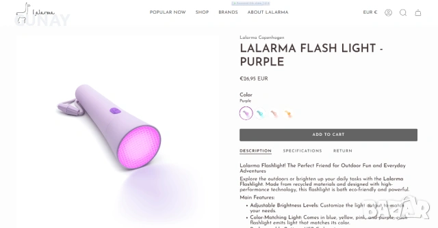 Lalarma Flashlight Rosa Премиум LED Фенерче USB-C Като Ново Розово Акумулаторно, снимка 9 - Друга електроника - 54265636