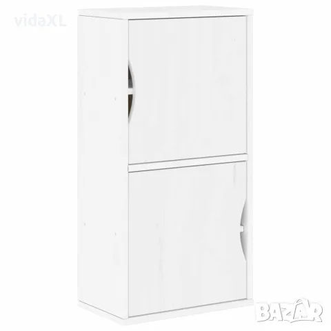 vidaXL Страничен шкаф ODDA White 40x24x79 cm Масивна дървесина Бор