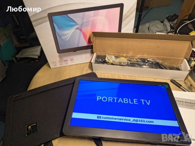 Desobry 14-инчов преносим телевизор с антена 1080P Freeview външен телевизор с DVB/T2 тунер, , снимка 3 - Телевизори - 51972130
