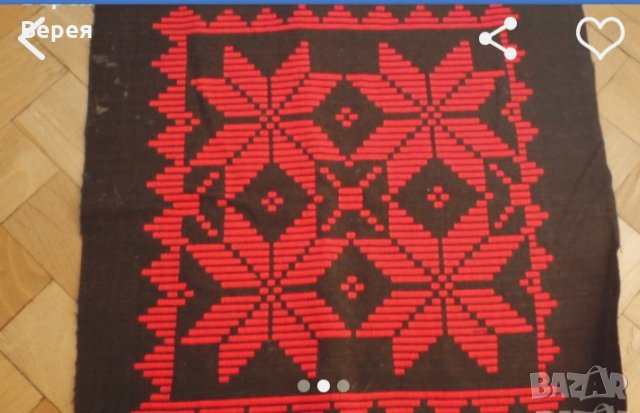 Старинно, ръчно тъкано лице на възглавничка, снимка 2 - Антикварни и старинни предмети - 27746338