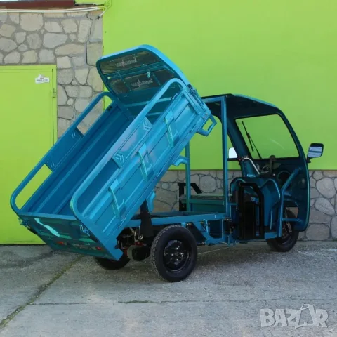 Селскостопанска товарна електрическа триколка 2000W с покрив, 600 кг товар, 60V, 45Ah, снимка 12 - Мотоциклети и мототехника - 55844393