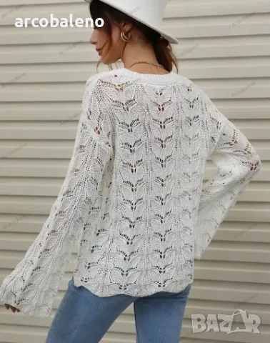 Дамски свободен пуловер с кръгло деколте, 6цвята , снимка 16 - Блузи с дълъг ръкав и пуловери - 42926615