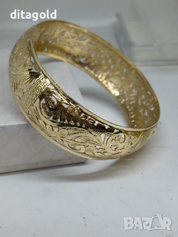 Масивна 14К златна гривна класически модел, нова, 35 гр, снимка 2 - Гривни - 52703889