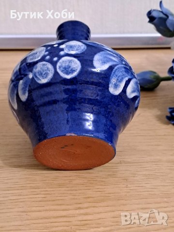 Ръчно изработена керамична ваза, DDR, снимка 5 - Антикварни и старинни предмети - 42814909