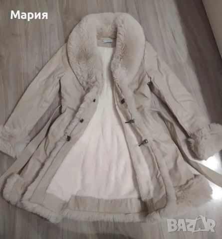 Дамско кожено палто с вата и пух, снимка 4 - Палта, манта - 56153420