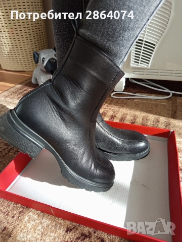 Черни боти от естествен кожа 