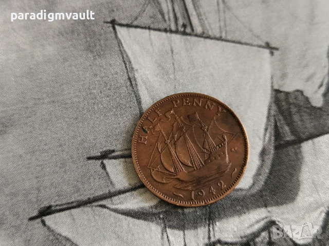 Монета - Великобритания - 1/2 (половин) пени | 1942г.