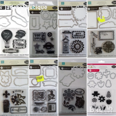 Sizzix Комплекти силиконови печати с щанци за изрязване Различни видове
