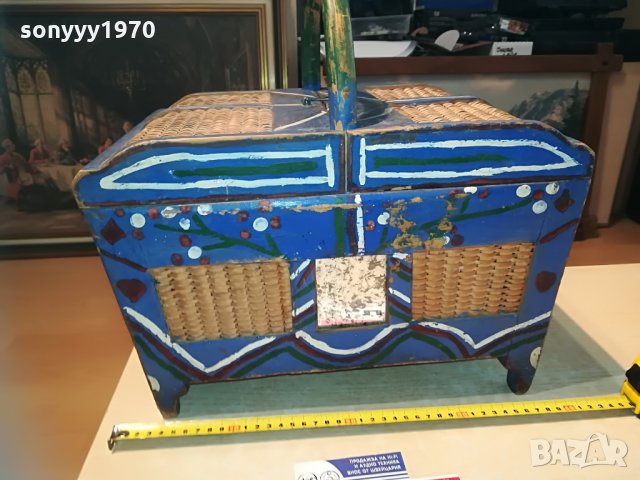 РЕТРО ЧАНТА-ДЪРВО И РАТАН-40Х40Х27СМ, снимка 7 - Колекции - 29141177