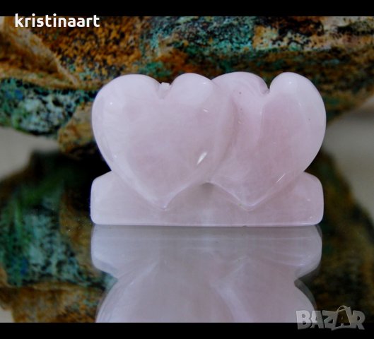Фън шуй символи - Двойка сърца от розов кварц, снимка 3 - Арт сувенири - 31769594
