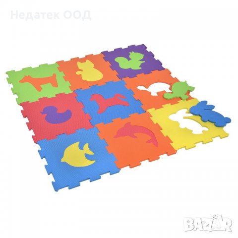 Мек пъзел за под, Животни, Многоцветен, 31,5x31,5 см, 9 бр., снимка 3 - Килими - 40066000