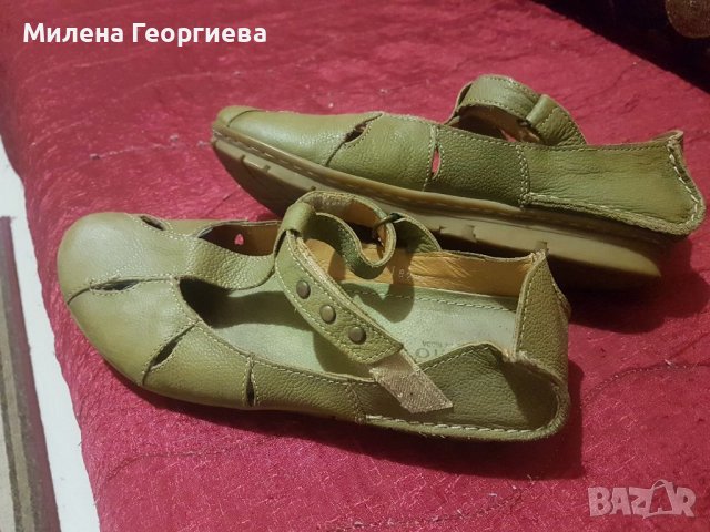 Зелени обувки, ест.кожа, н.38, снимка 4 - Дамски ежедневни обувки - 38686633