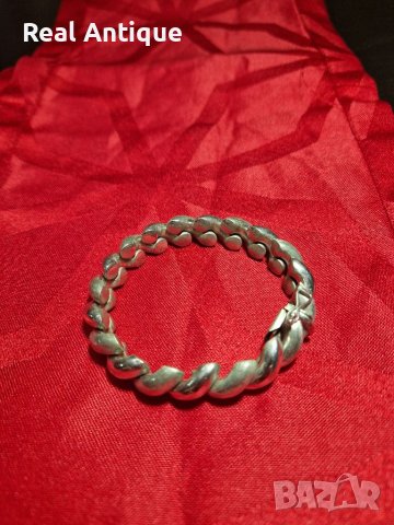 Страхотна антикварна сребърна гривна , снимка 5 - Антикварни и старинни предмети - 40777147