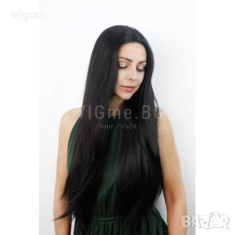 Дълга черна чуплива лейс фронт перука Кармен, снимка 2 - Аксесоари за коса - 35626700