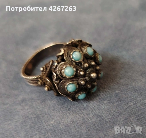 Сребърен пръстен корона Царство България, снимка 2 - Пръстени - 50986412