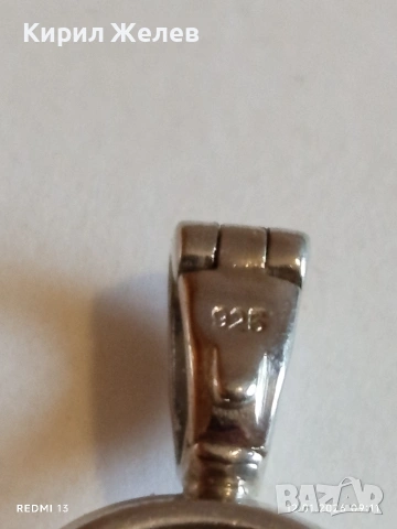 Сребърна висулка с инкростация на АЗУРИТ и МАЛАХИТ елегантно Арт бижу 52610, снимка 9 - Колиета, медальони, синджири - 53069186